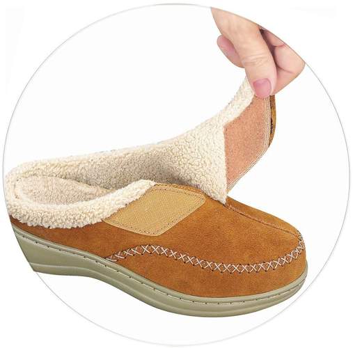Orthopedic edma lymphedema orthotic shoes comfortable Canada orthofeet slippers cozy warm