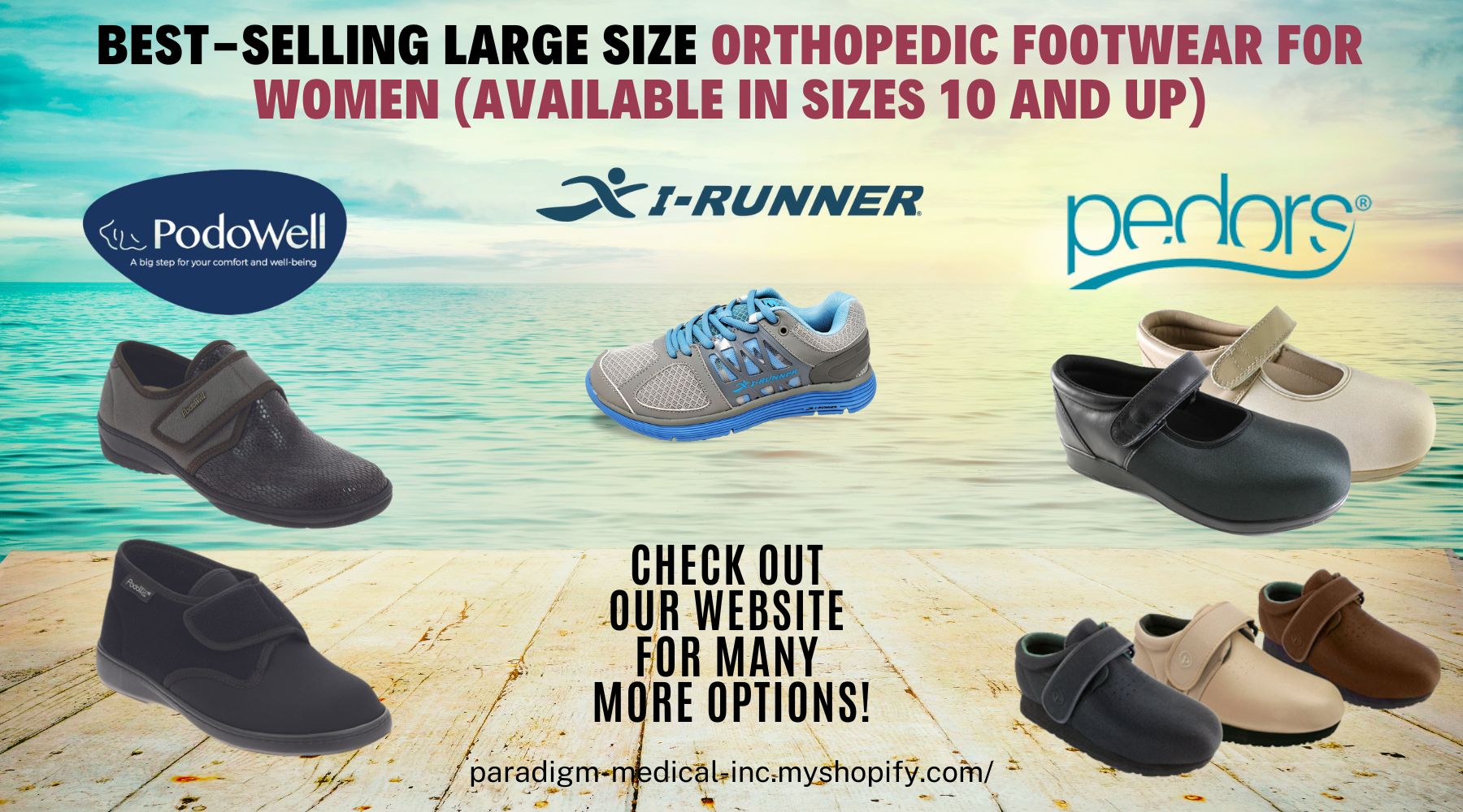 LARGER SIZED Women's Orthopedic Footwear