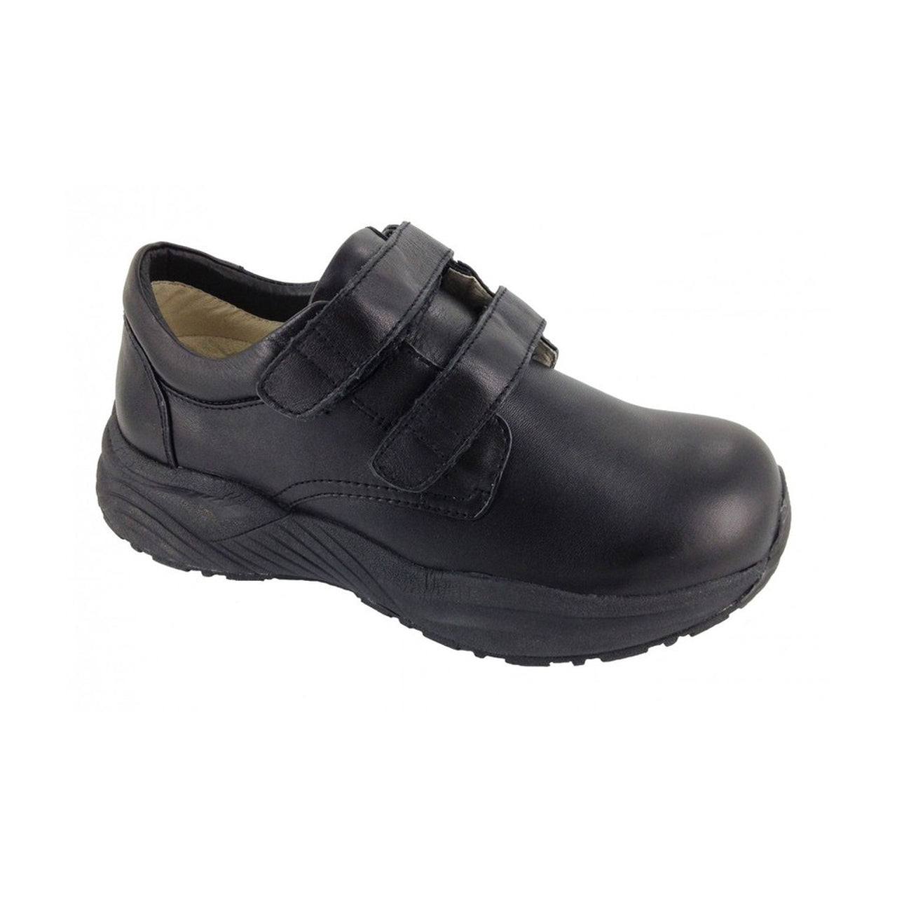 swelling wide extra wide athletic hiker diabetes heel pain neurophaty swollen sore feet orthopedic shoes  canada anti-slip anti-skid black leather velcro