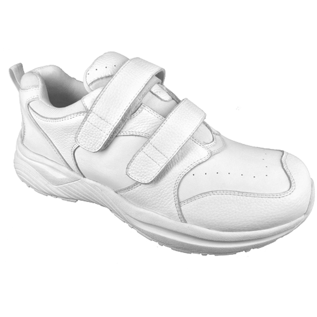 swelling wide extra wide athletic diabetes heel pain neurophaty swollen sore feet orthopedic shoes  canada anti-slip anti-skid WHITE leather
