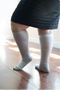 Xpandasox Diamond Texture Solid Heather Gray - Socks for Lymphedema, Wide Calves, Wraps & Bandages