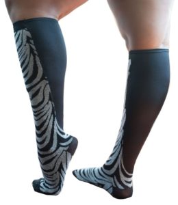 Xpandasox Solid Zebra - Socks for Lymphedema, Wide Calves, Wraps & Bandages